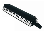 【批發】GF71 精巧方型筆袋-黑底琴鍵(特多龍布)